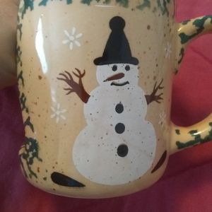 Snowman coffee cup design candle holder